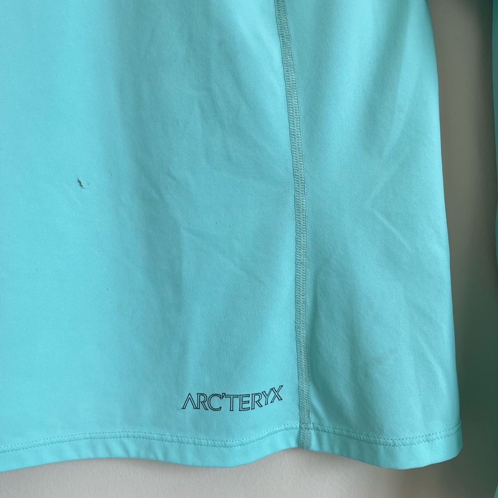 Arc’teryx Women’s Sz Small Long Sleeve Base Layer Shirt Teal Stain Outdoor - Picture 4 of 10